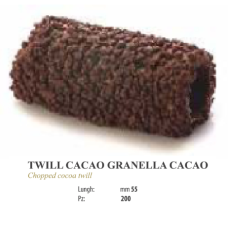 TWILL CACAO CON GRANELLA CACAO TARTE TUBULARE CU DECOR GRANULAT DE CACAO L55MM 200 BUCATI PER CUTIE